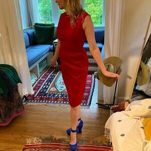 Vintage‎ 60s Ruby Red Velvet Wiggle Dress